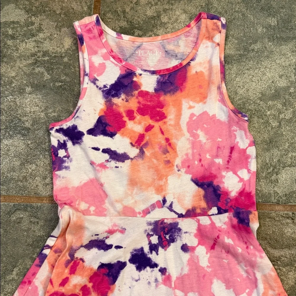 The Children's Place Pink Purple Orange Tie-Dye Tank Dress